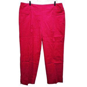 Zac & Rachel Womens Bright Rose Slim Ankle Pants Size 24W NWT